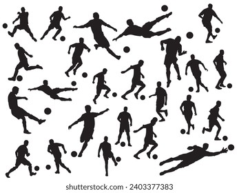 vector set of football (soccer) players