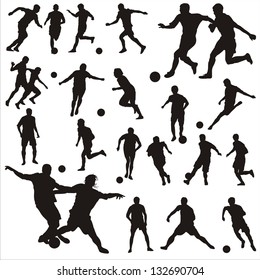 Vector set of football-players