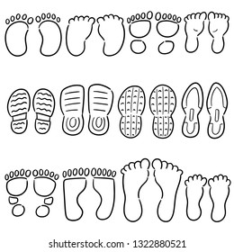 conjunto vectorial de huellas y de huellas