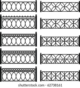 Vector set of forged metal lattices of fence