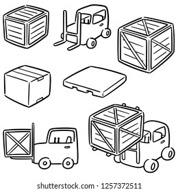 vector set of forklift truck