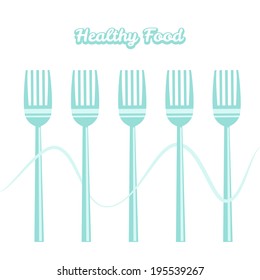 vector set of forks with bright stripe