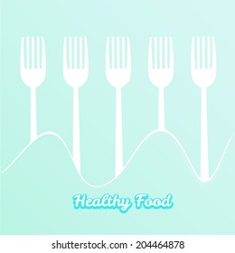 vector set of forks with bright stripe