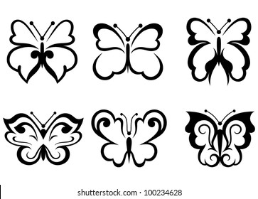 vector set: forms butterflies