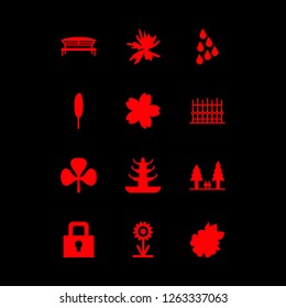  vector set. With fountain, park and rain icons in set