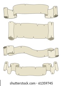 Vector set - four antique scrolls