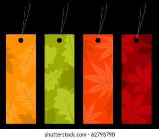 Vector set of four autumn labels