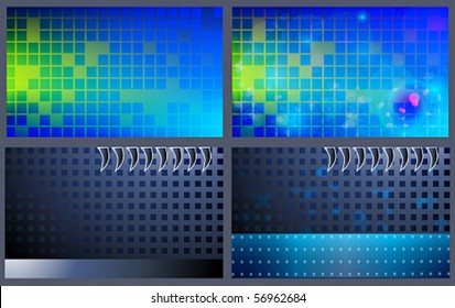 Vector set of four business backgrounds