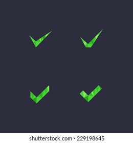 Vector set of four check mark icons
