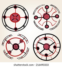 Vector set with four circles