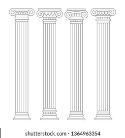 Set Doric Ionic Corinthian Columns Classic Stock Vector (Royalty Free ...