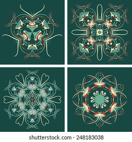 Vector set of four color backgrounds. 4 in 1 . Eps10