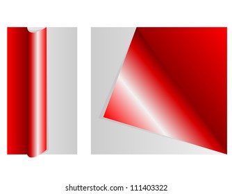  vector Set of four color curled corners of pages