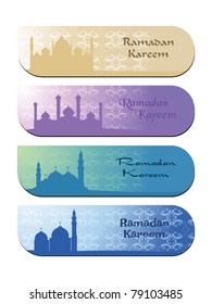 vector set of four colorful banner, illustration