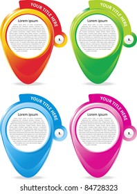 vector set of four colorful banners for the text