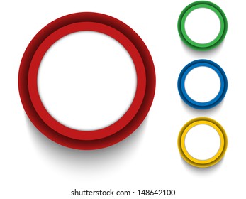 Vector - Set of Four Colorful Buttons  Icons