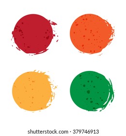 vector set of four colorful grunge circles. EPS