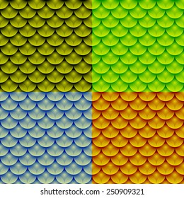 Vector set of four colorful seamless pattern 