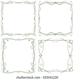 vector set of four decorative multilayer frameworks