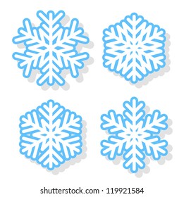 Vector set of four decorative snowflakes