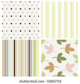 Vector set of four different seamless pattern