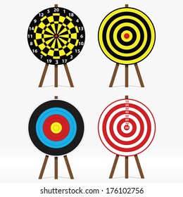 vector set of four different targets