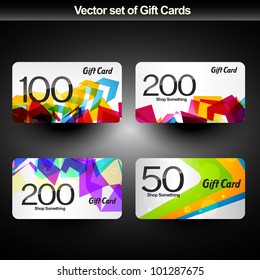 vector set of four gift card