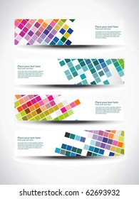 vector set of four header design