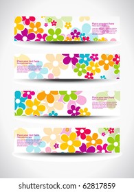 vector set of four header design