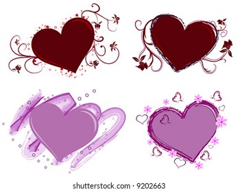 Vector - Set of four Hearts