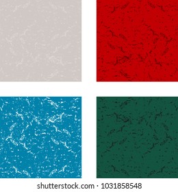 Vector set of four marble texture design, gray, blue, green, red and white marbling surface, modern luxurious background, vector illustration. EPS 10.