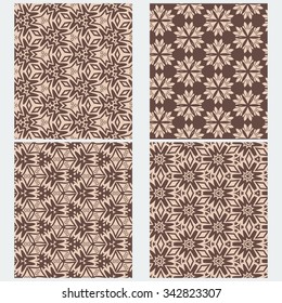 vector set of four monochrome pattern for background