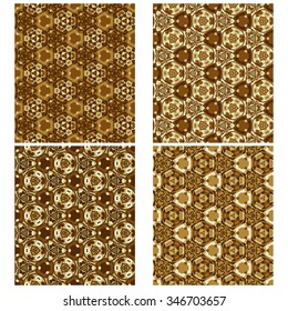 vector set of four monochrome pattern for background