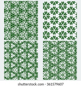 vector set of four monochrome pattern for background