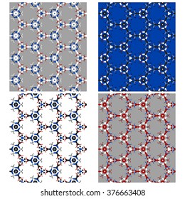 vector set of four monochrome pattern for background