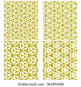 vector set of four monochrome pattern for background