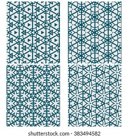 vector set of four monochrome pattern for background