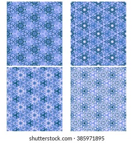 vector set of four monochrome pattern for background