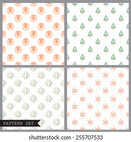 Vector set of four Natural colorful patterns and backgrounds collection