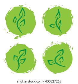 vector set of four natural product logotypes. EPS