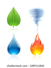 Vector Set of Four Nature Elements.