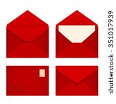 Vector set of four red envelopes.