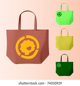vector set of four reusable bags