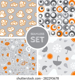 Vector set of four seamless backgrounds. Patterns for scrap-booking, fabric design. Eps10