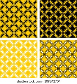 Vector set of four seamless patterns