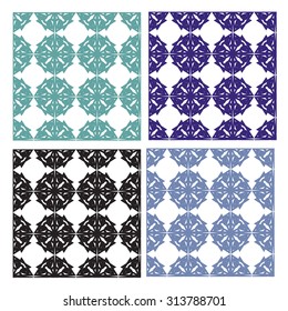 Vector set of four seamless patterns.  texture geometric