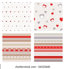 Vector set of four seamless patterns