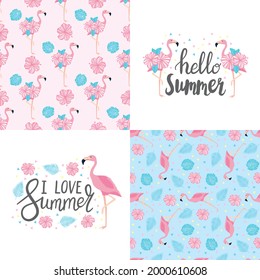 Vector set of four summer cards with fruits and phrases. Beautiful posters for kids room or bedroom. Hand drawn letters.