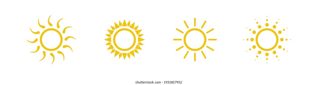 vector set of four suns on a white background
