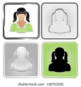 Vector set of four User Icon of teen.